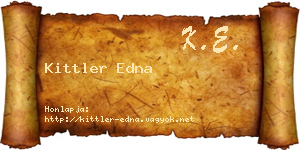 Kittler Edna névjegykártya